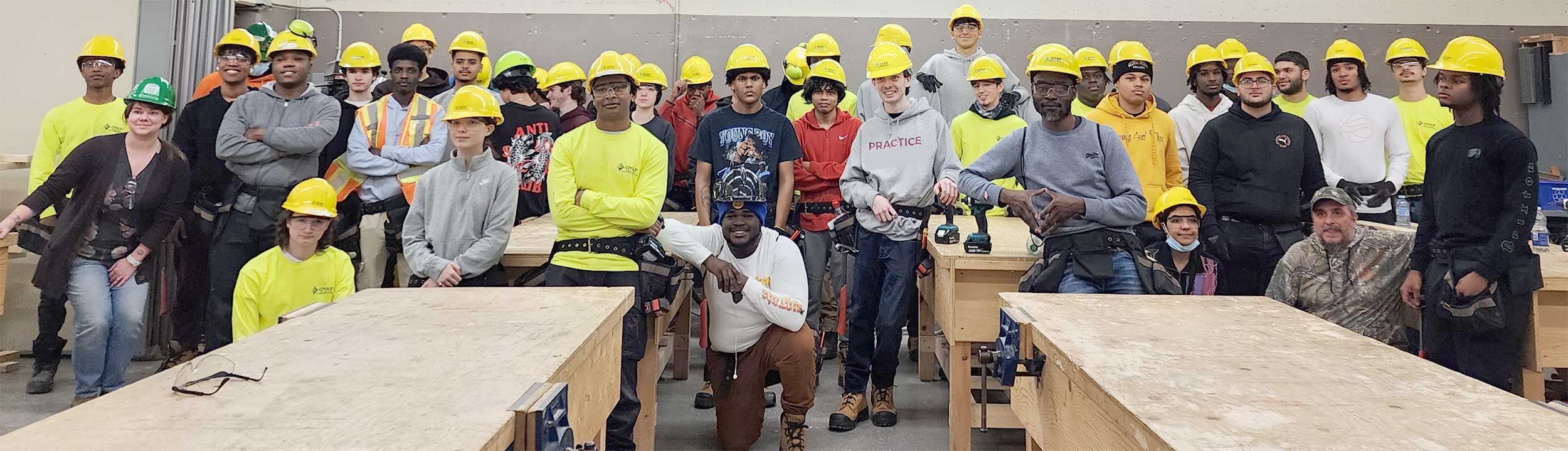 Students and GBC instructors in Construction Quick Start course, February 2024
