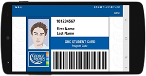 Sample of a Digital George Brown College ID Card on a phone