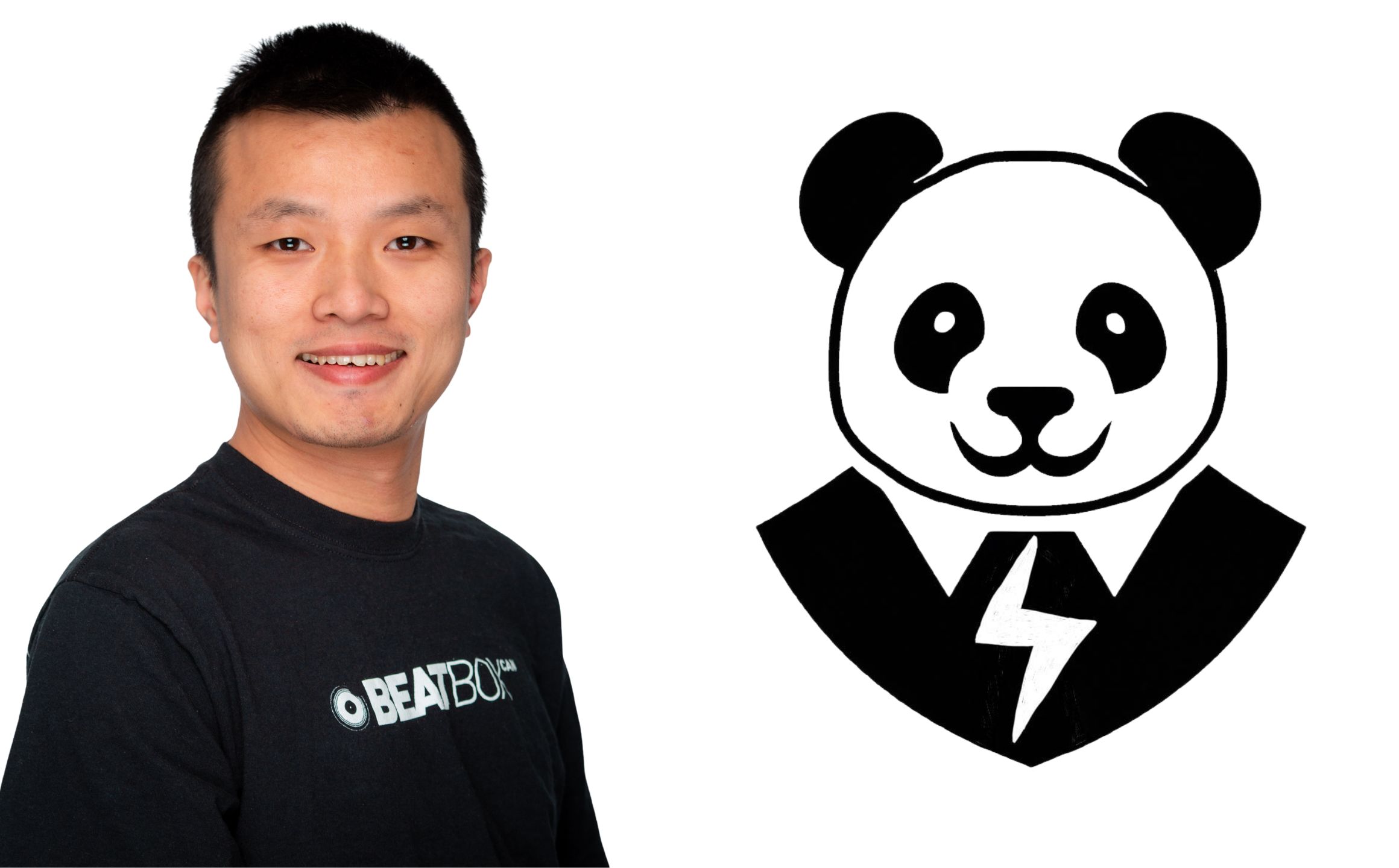 Bio picture of Roc Chow and logo of Panda Charging