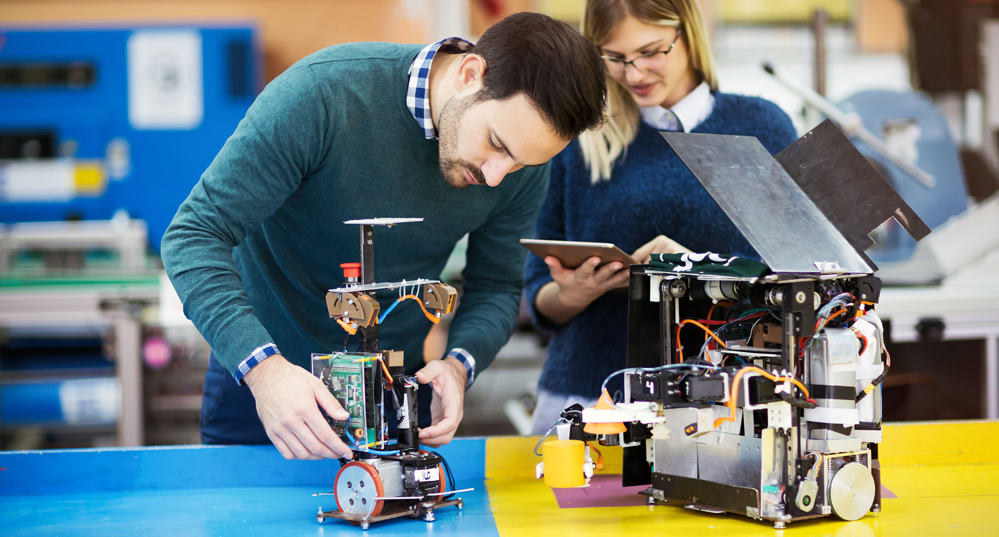 A photo of two electromechanical engineering students