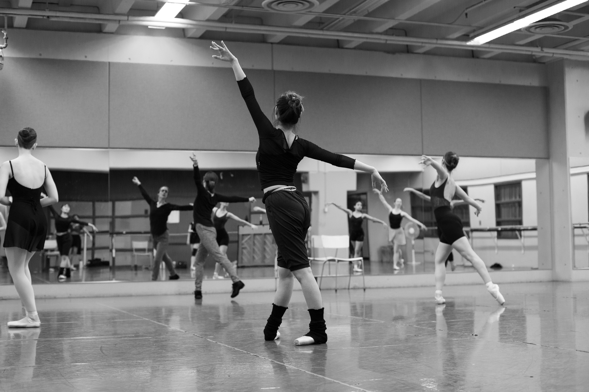 Dancers practice in the George Brown dance studios