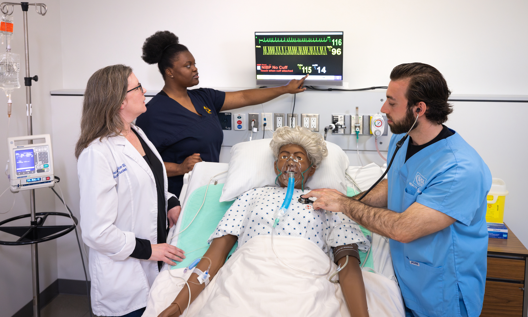 Students learn in the Simulation Centre using high-fidelity simulators.