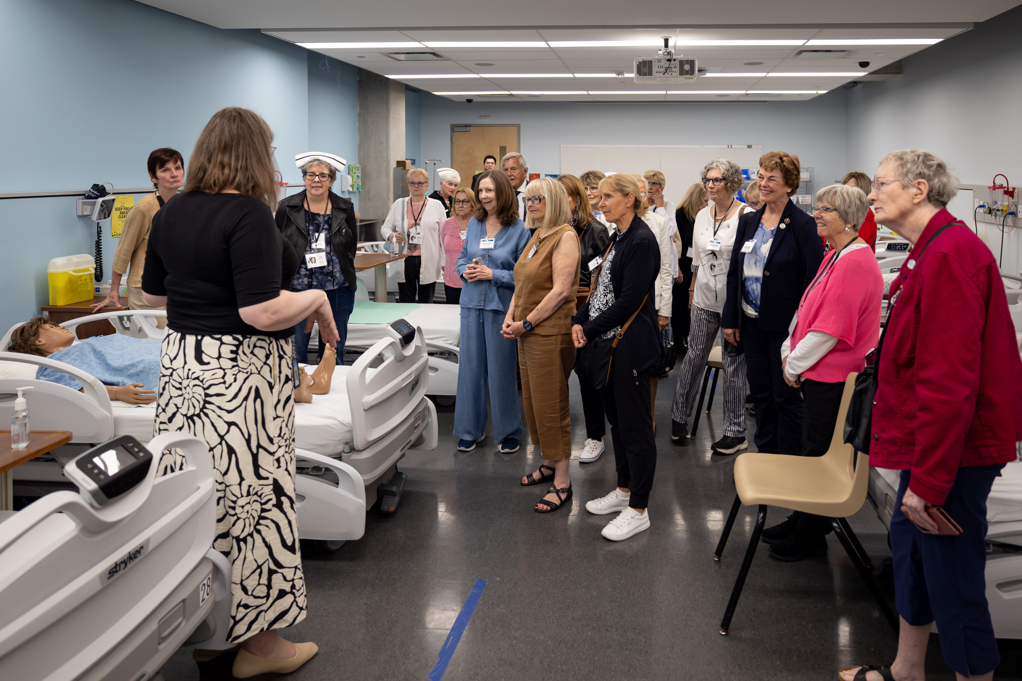 The nursing class of 1975 tour George Brown College Simulation Centre facilities