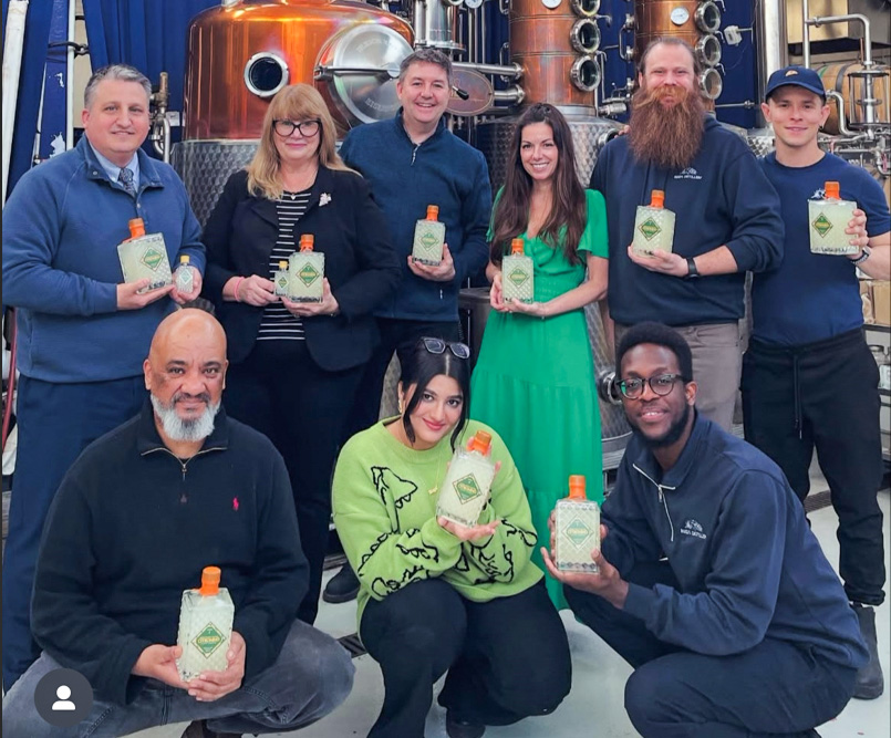 The CHCA and Reid's teams pose with Citronino 2.0 at Reids Distillery