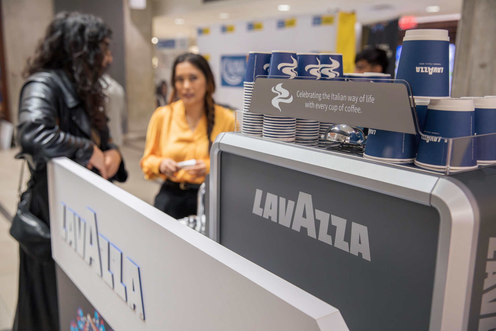 An up close view of one of the new Lavazza coffee machines