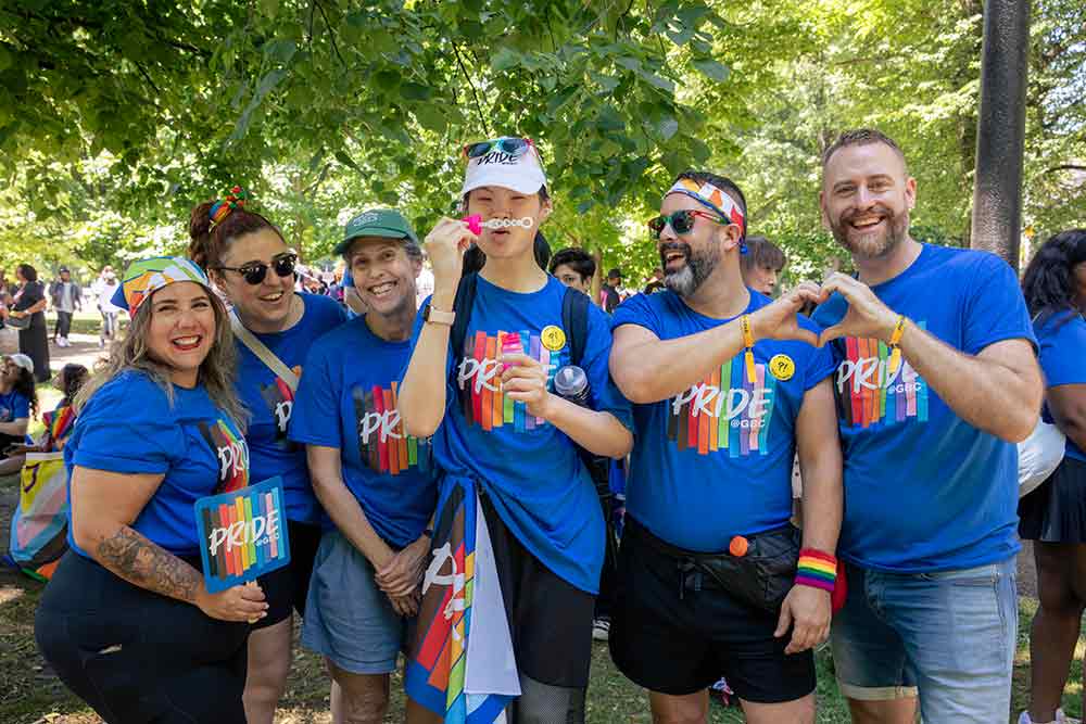 Six GBC employees at the 2025 Pride parade