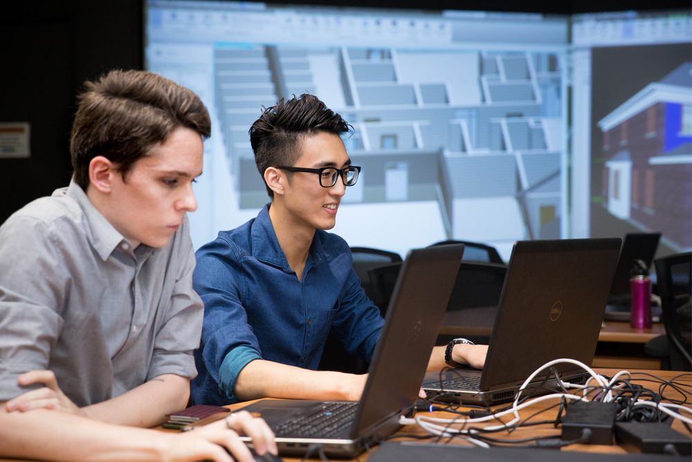 students in a lab ob laptops