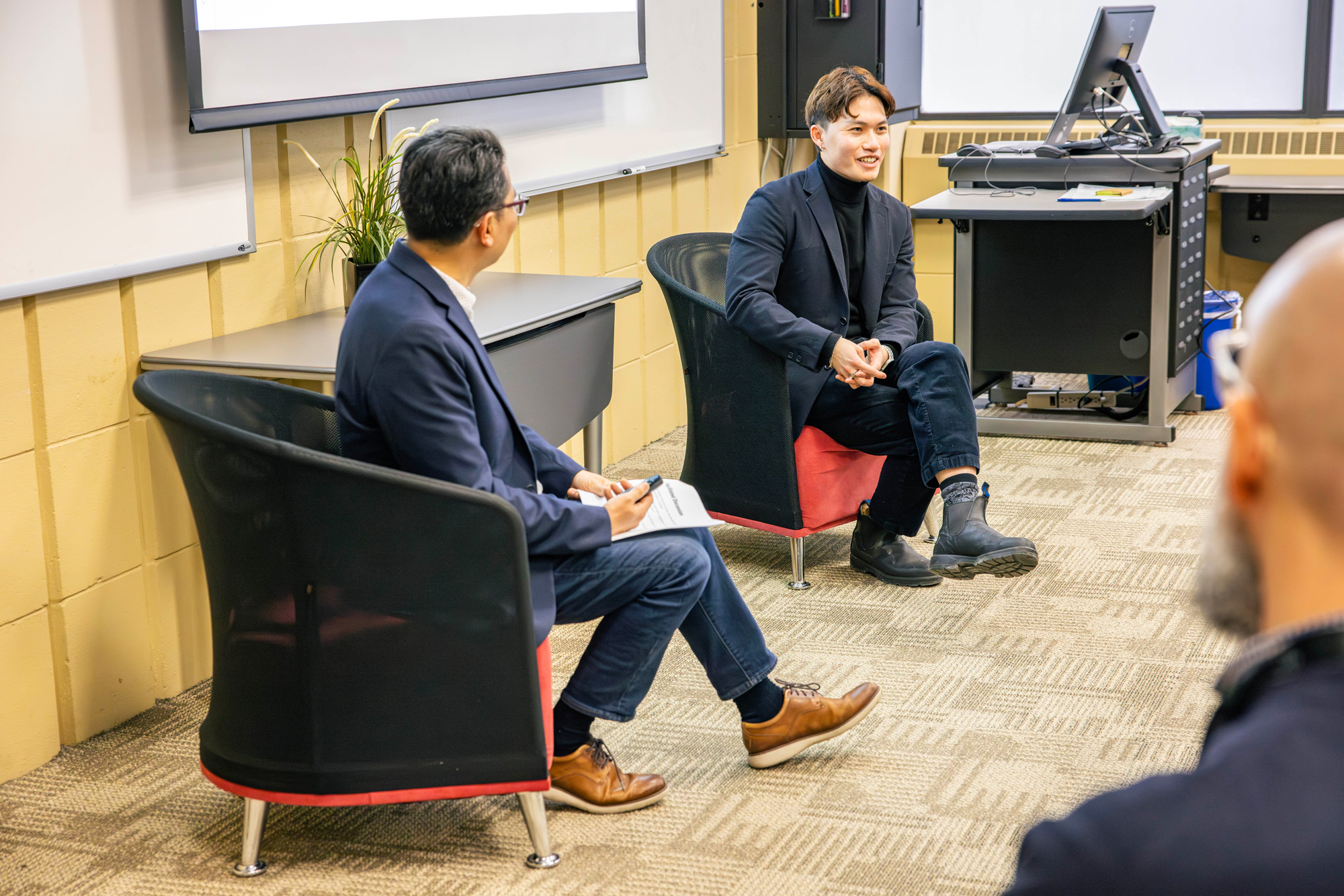 A guest speaker at Career Connect day speaks on a panel