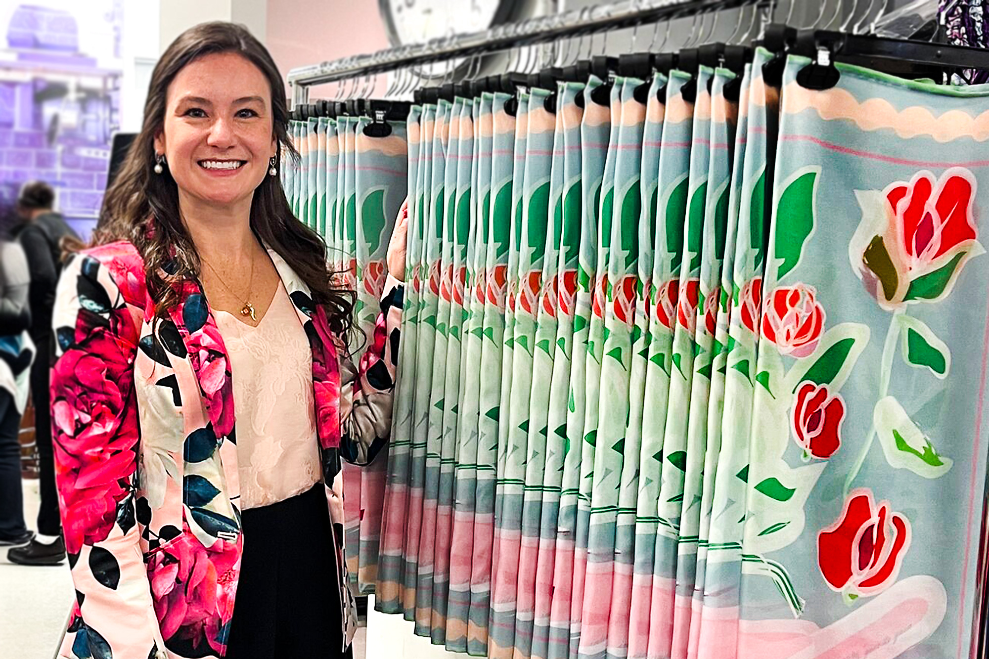 Erica Aversa poses with her 2026 International Women's Day scarf