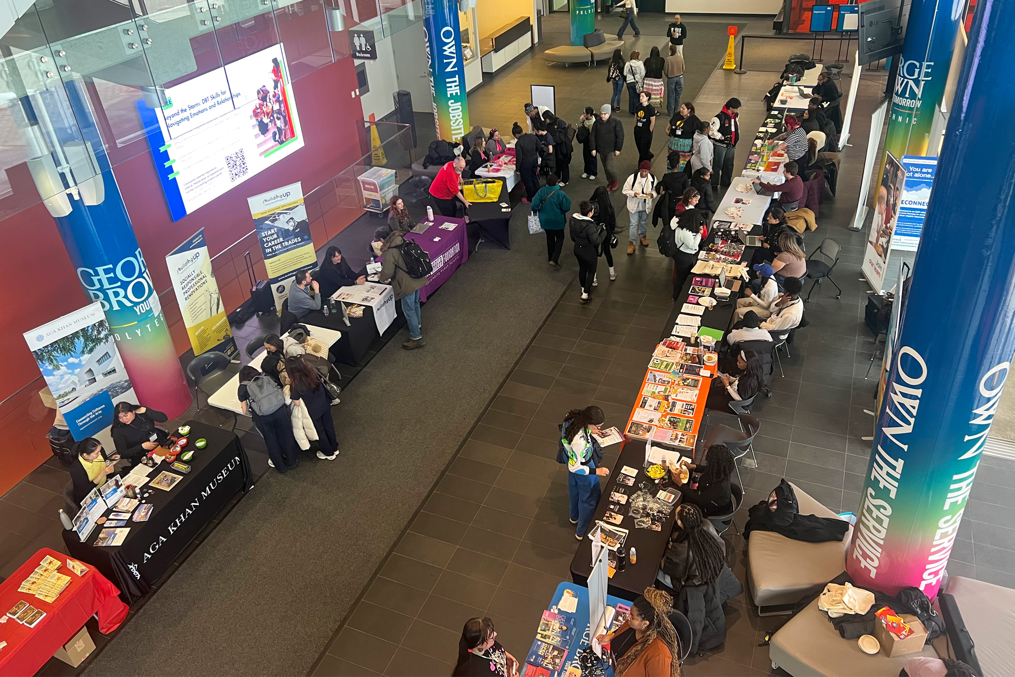 View of the resource fair from above at the Youth Empowerment Conference