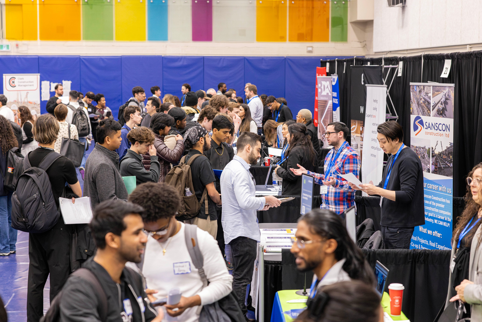 The Applied Science, Construction and Engineering Career fair bustling with students and employers