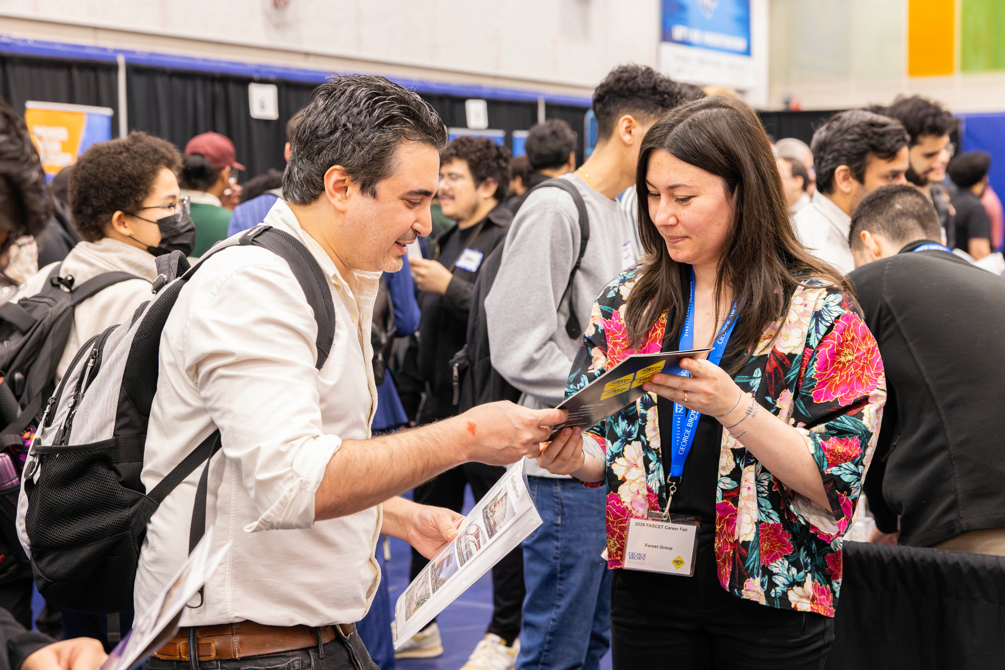 Students network with employers at the career fair events
