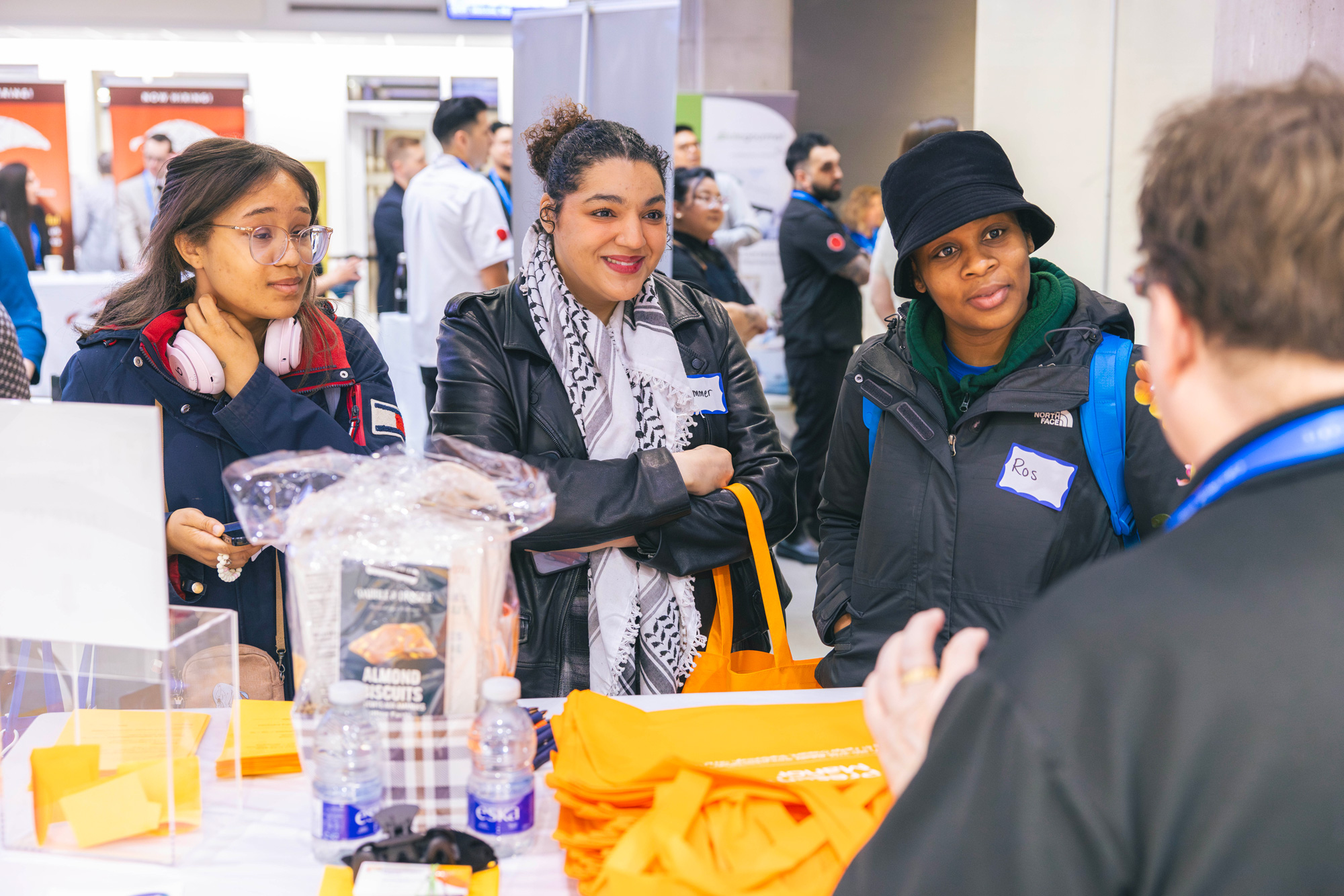 Students chat with employers at the career fair