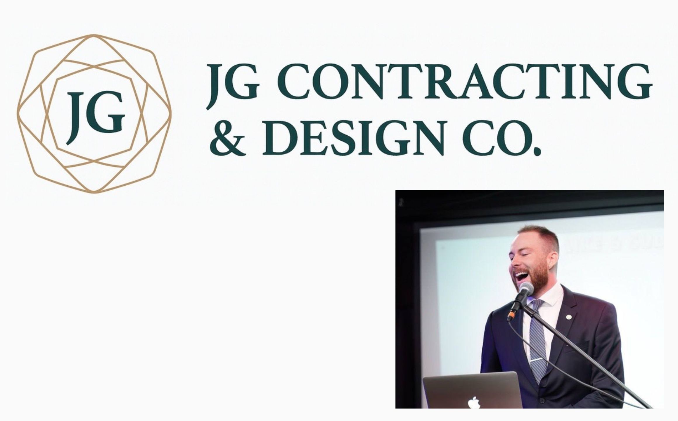 Bio picture of Joshua Grove and logo of JG Contracting & Design