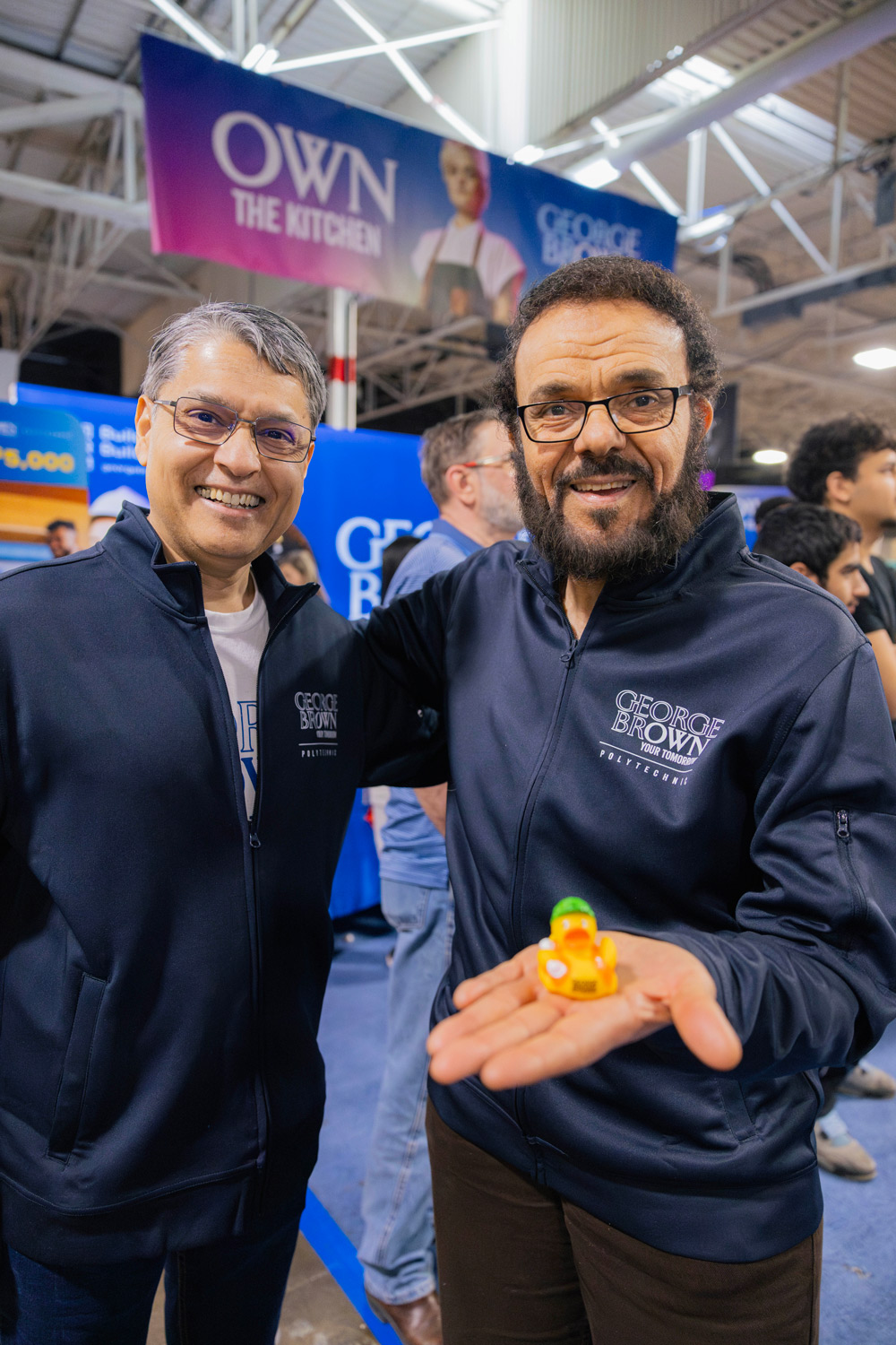 Dr. Malik poses with Dean Esayed at the George Brown Skills Ontario booth