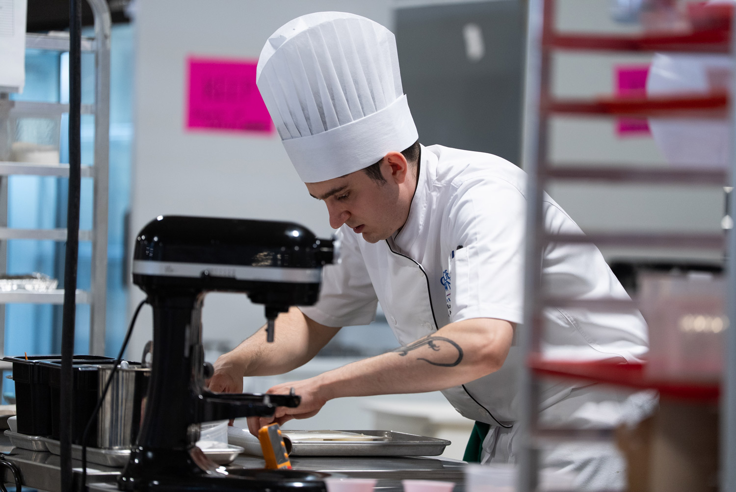 A George Brown student competes in the Culinary competition at Skills Ontario