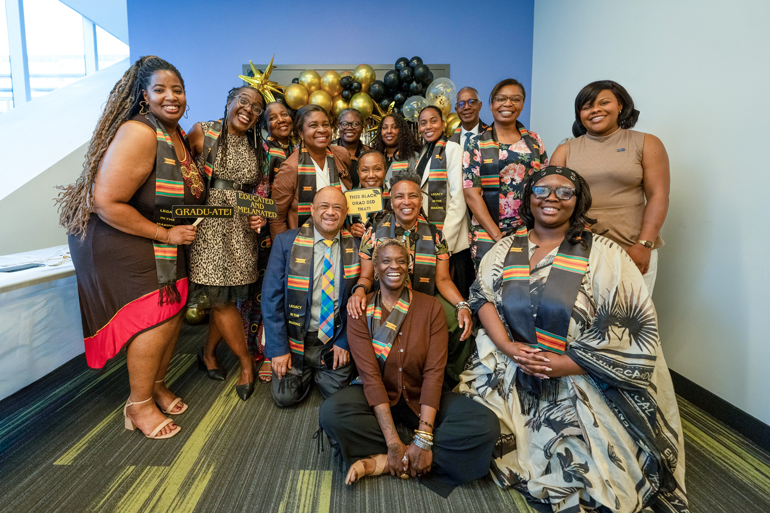George Brown staff and faculty gather at the Legacy in the Making event celebrating new Black grads.