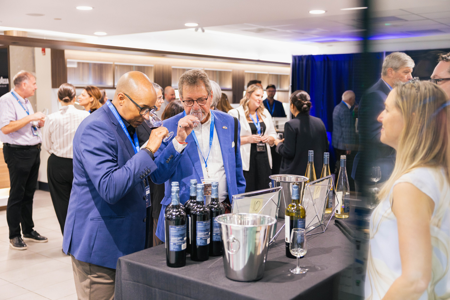 Guests at the Wine Awards get a taste of the winning wines.