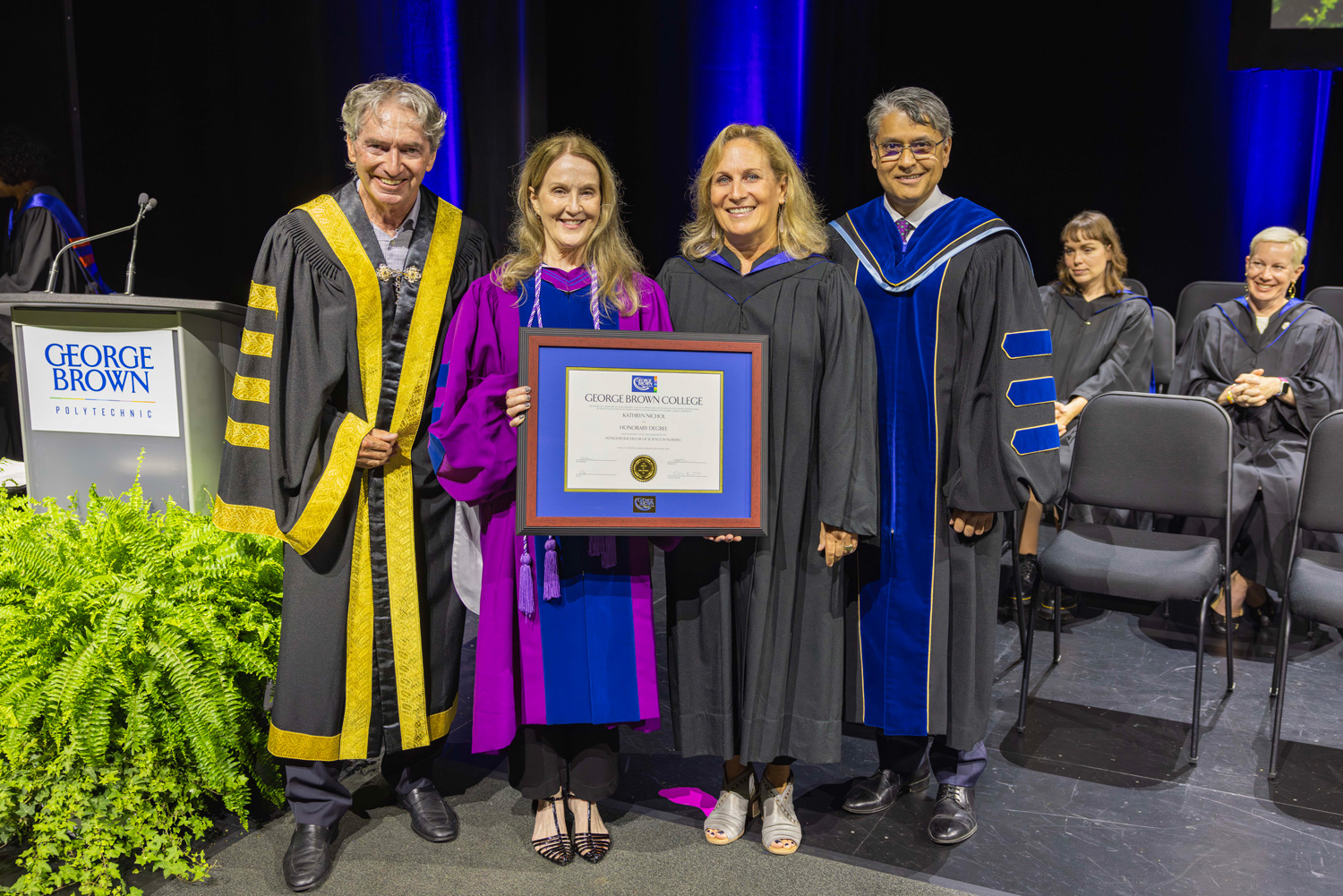 Dr. Kathryn Nichol is awarded an honorary credentail at the 2026 convocation ceremonies.