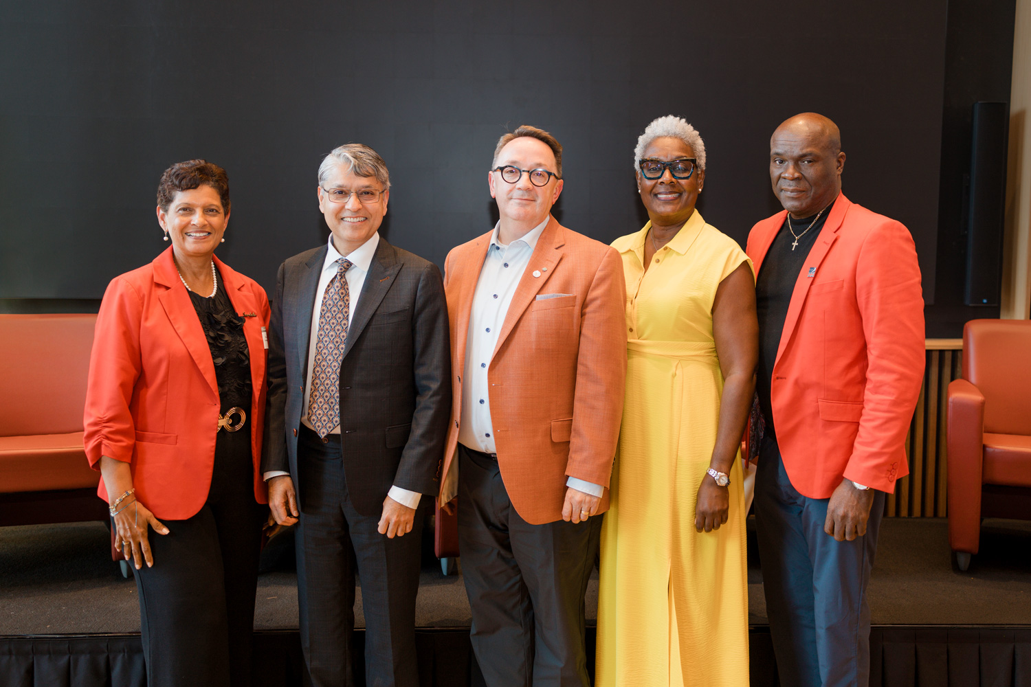 Dr. Malik poses for a group photo with panellists at the Canadian Caribbean Tourism Resilience Symposium.