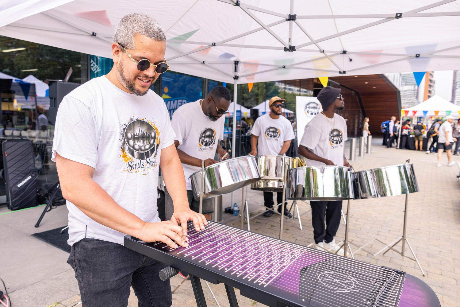 Souls of Steel Orchestra perform at Summer Sounds at the Waterfront Campus.
