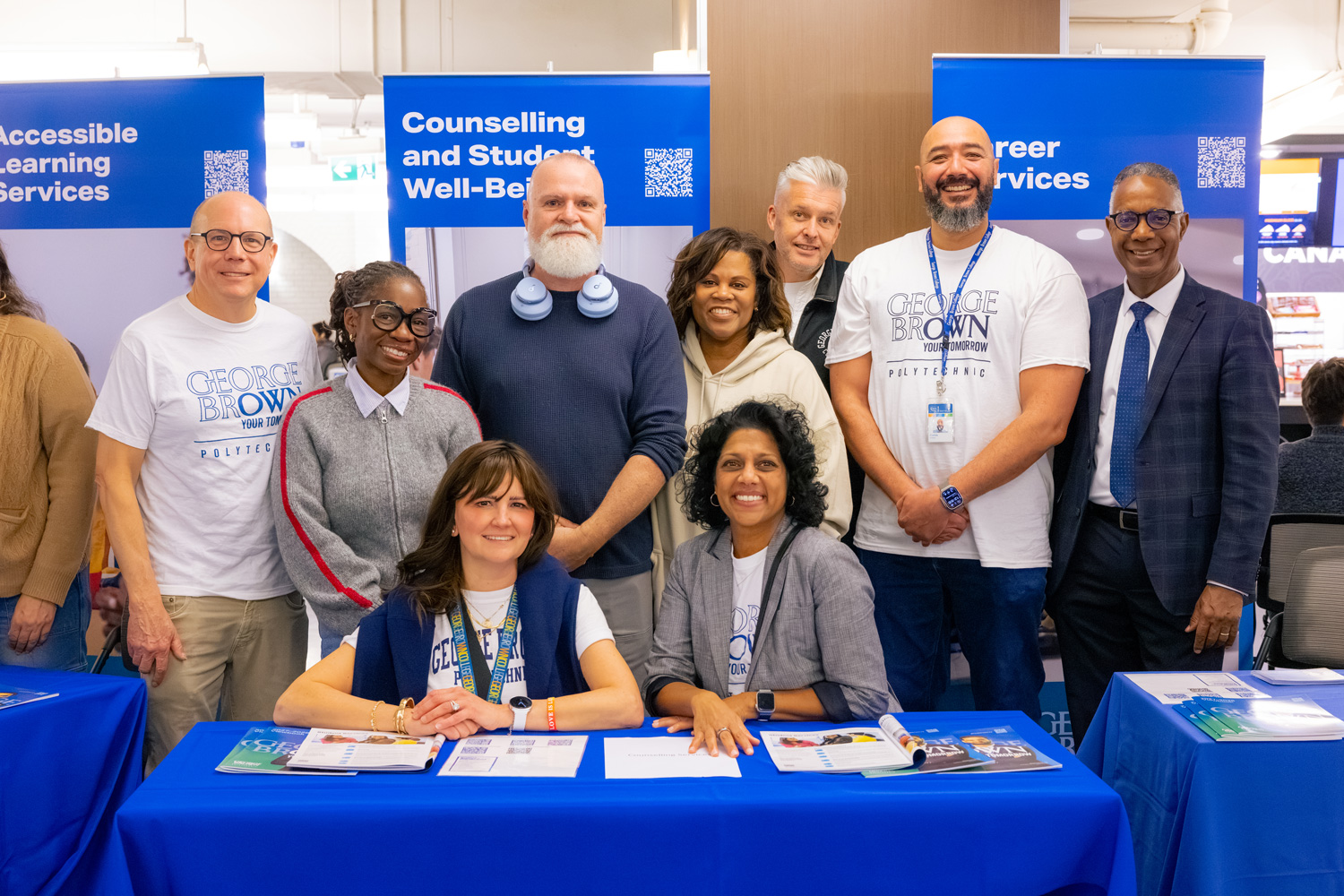 George Brown senior leaders and staff pose for a group photo at the fall open house.