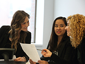 3 woman business meeting photo button image