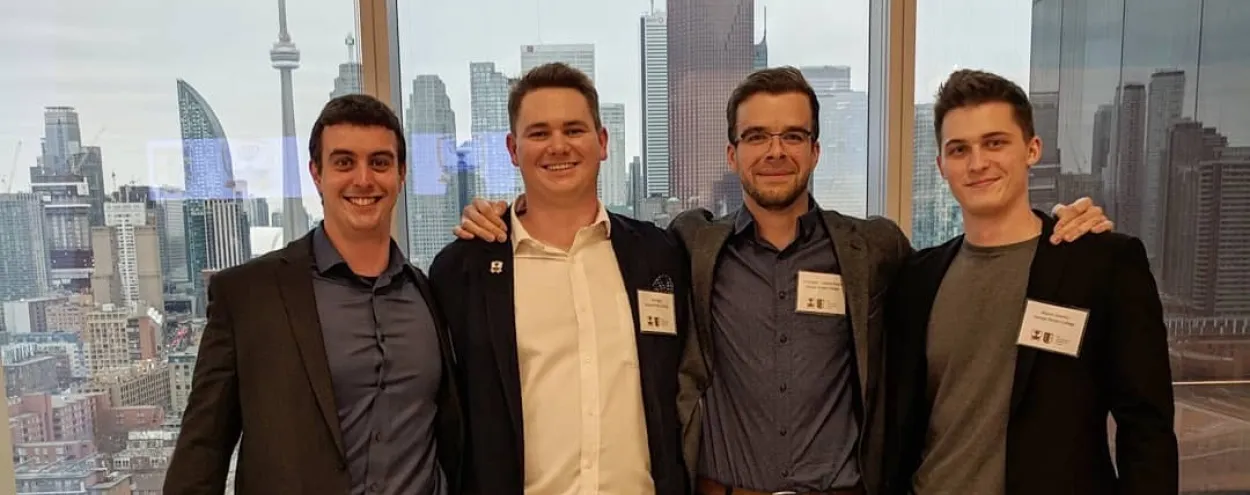 Construction Management students Jonathan Isenegger, Philip Jager, Kristopher Turnbull-Poulin, and Maxim Sokolicz
