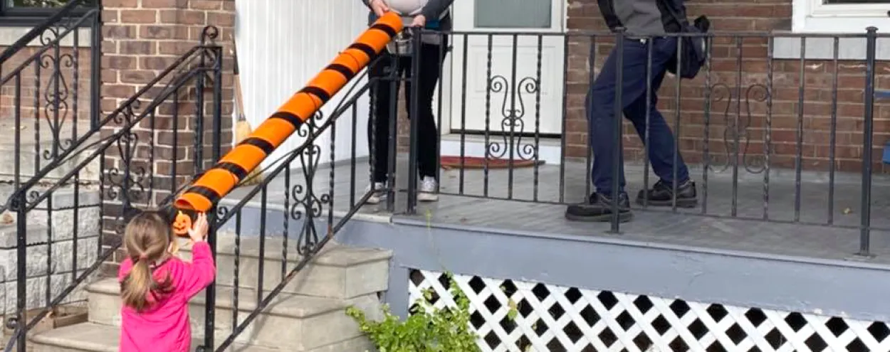 Child using candy chute