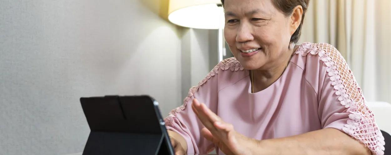 Senior woman using a tablet