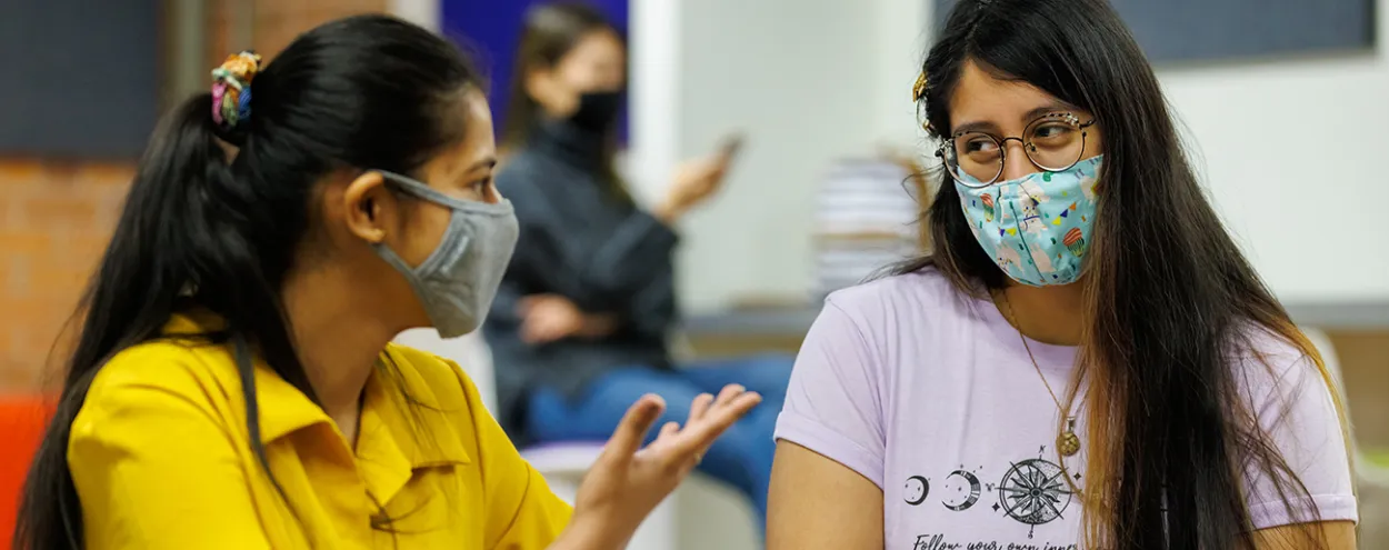 two students chatting