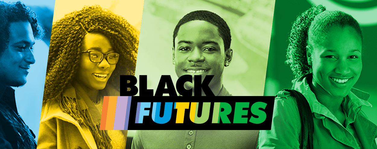 Black Futures text over images of 4 students