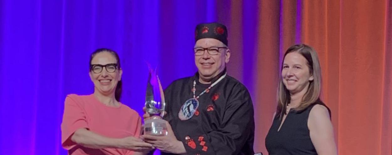 Chef David Wolfman receiving 2022 Indspire award