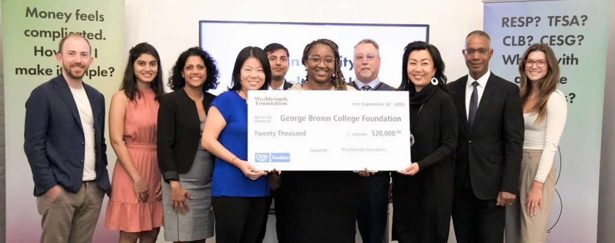 Wealthsimple Foundation scholarship cheque presentation