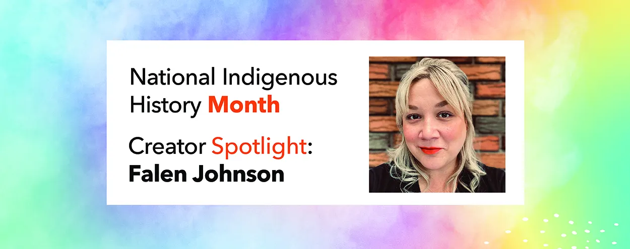 National Indigenous History Month Creator Spotlight Falen Johnson, a woman with blonde hair and red lipstick.