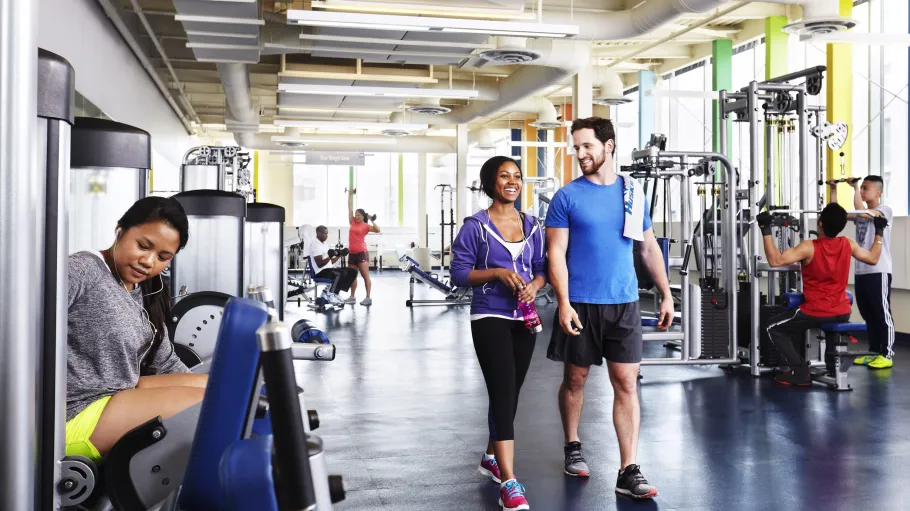 Students workout at the St. James gym.