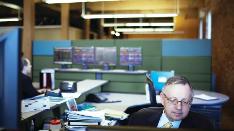 Business PAC representative and employer in his workplace.