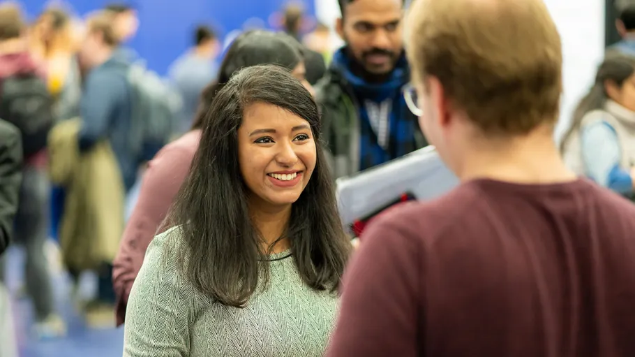student at a career fair