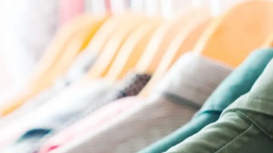 Clothes hanging on a rack