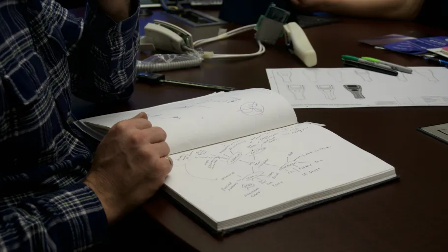 A notebook full of notes