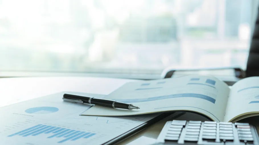 Work laid out on a desk