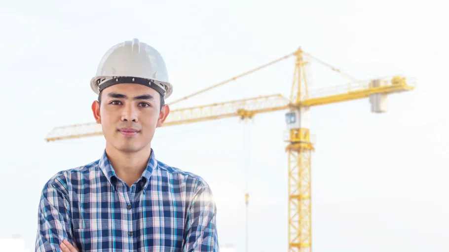 A GBC Engineering student on a job site