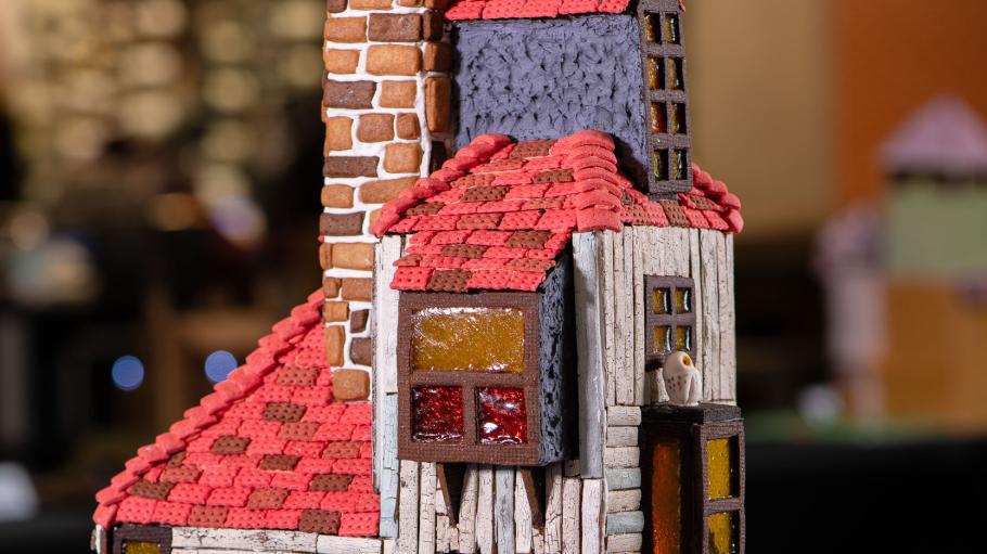 Harry Potter inspired gingerbread house by student Evan Lim