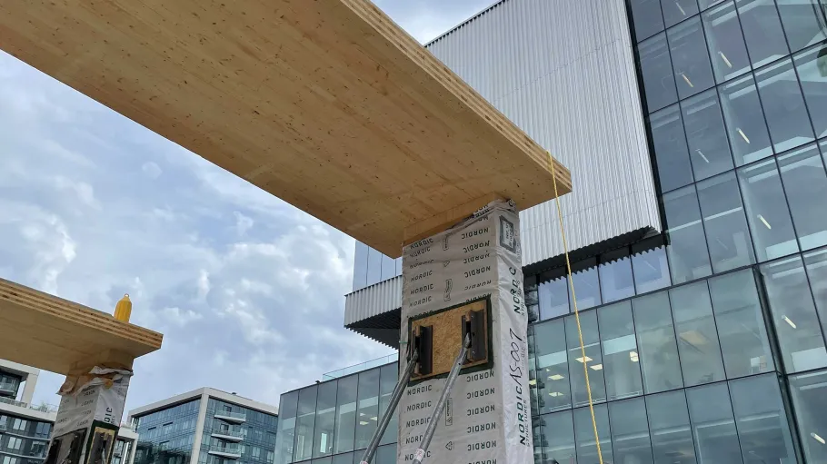 Limberlost Place slab bands installation, October 2022