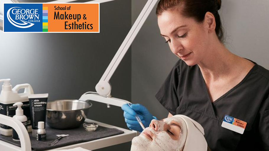 Esthetician providing a facial treatment to a client