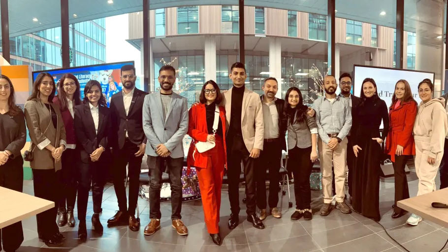 Group shot of participants in GBP Alumni Relations Career Development workshop with Orbit 5.
