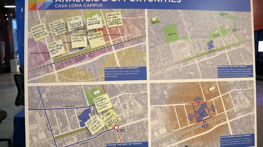 Campus Master Plan display board showing a map