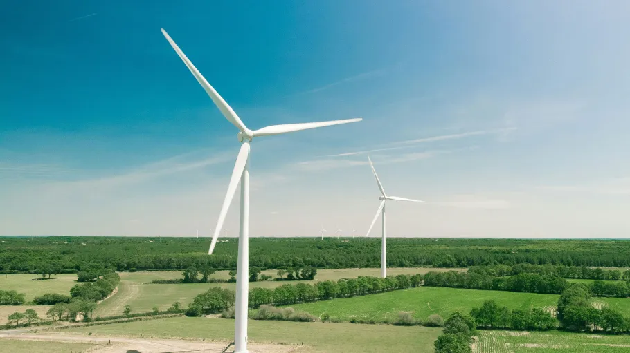 Wind Turbines in a field