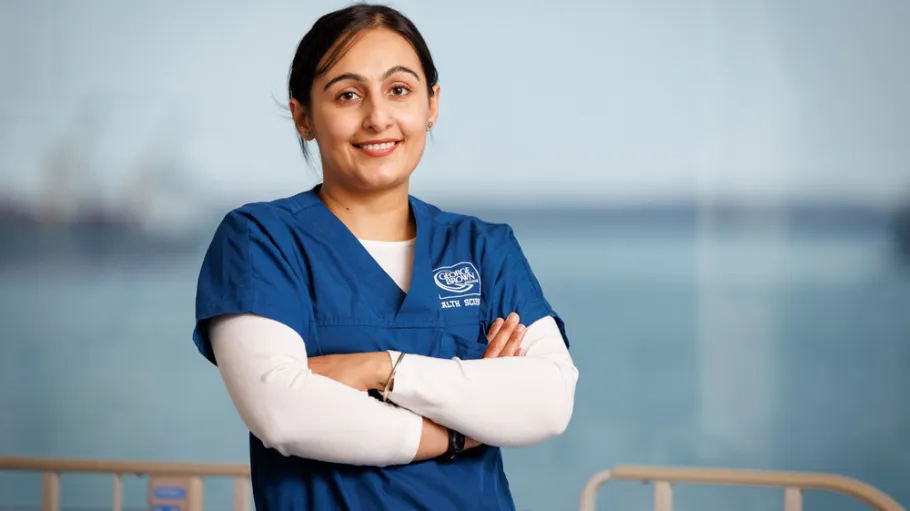 A nursing student smiling