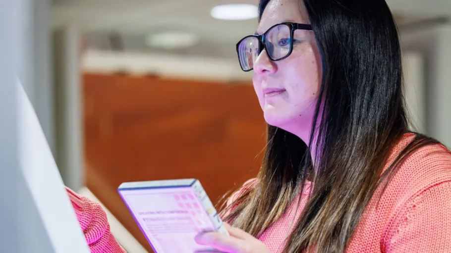 A student working on a project
